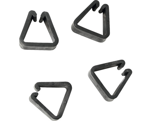 Quatre serre-câbles en plastique noir