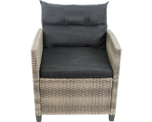 Fauteuil en rotin avec coussins d''assise et de dossier