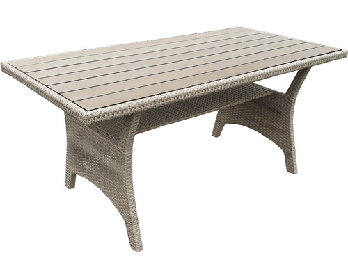 Table de jardin en rotin avec plateau
