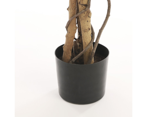 Plante artificielle dans un pot noir