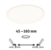 Instructions d''installation du plafonnier avec indication des dimensions de 45 à 160 millimètres