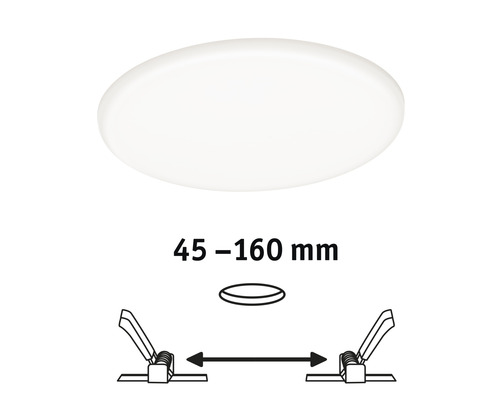 Panneau LED encastrable IP44 17,5 W 1500 lm 4000 K blanc neutre Ø 185/45/160 mm VariFit Veluna satin rond 230V