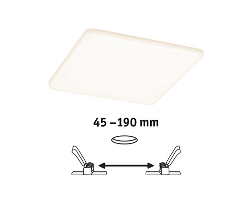 LED Einbaupanel IP44 17W 1400 lm 3000 K 18,5x18,5 cm Einbau-Ø 4,5-19 cm Veluna VariFit satin 230V