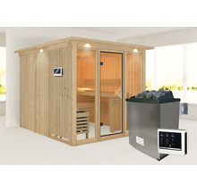 Sauna mit Saunaofen und Steuerung