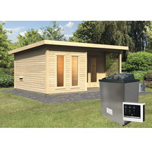 Sauna de jardin avec poêle de sauna et commande dans le jardin