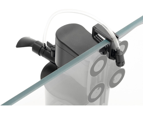 Aquarium Innenfilter mit Schlauch und Saugern zur Befestigung an der Glasscheibe