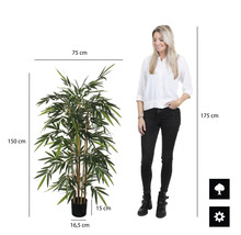 Plante artificielle bambou hauteur 150 cm, vert-thumb-6