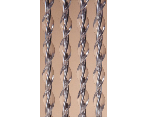 Nahaufnahme von gedrehten Vorhanggewichten aus Metall und Kunststoff