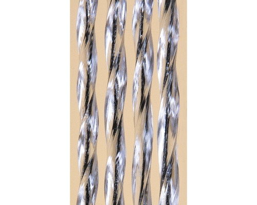 Silberfarbene, gewundene Stahldrahtlitze