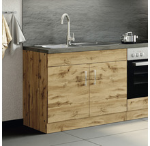 Held Möbel Spülenschrank inkl Spüle Sorrento BxTxH 100 x 60 x 86 cm eiche hell matt zerlegt Anschlag reversibel 476.6281
