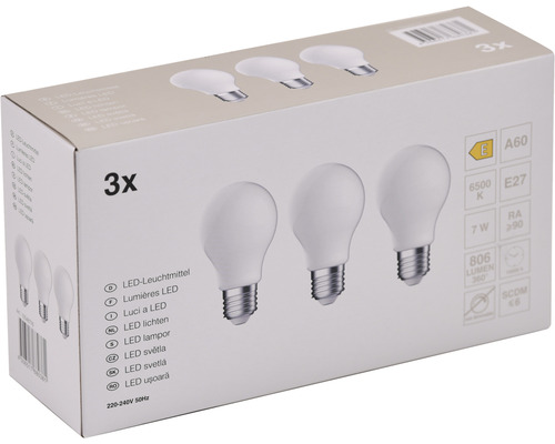 Verpackung mit drei LED Lampen