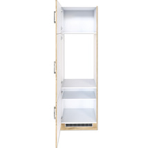 Armoire réfrigérateur Held Möbel pour réfrigérateur encastré 88 Sorrento lxpxh 60x60x200 cm chêne clair mat démontée tirant réversible (montage à gauche ou à droite)