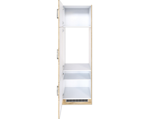 Armoire de salle de bain ouverte avec étagères