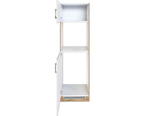 Armoire haute avec deux portes ouvertes