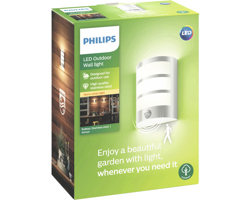 Philips LED Aussenwandleuchte Python mit Bewegungssensor auf der Verpackung