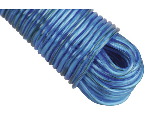 Corde à linge bleue enroulée