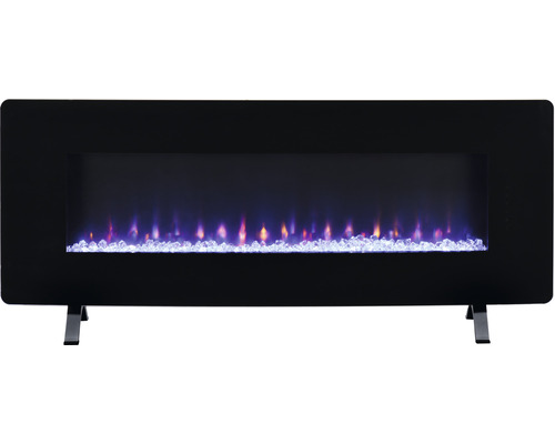 Cheminée électrique avec flammes simulées et pierres décoratives