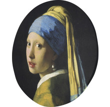 Peinture d''une fille avec une boucle d''oreille en perle