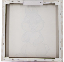 Verso d''une toile avec motif de lapin