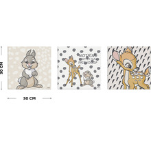 Ensemble de trois tableaux muraux avec Bambi et Panpan, chacun mesurant 30 sur 30 centimètres