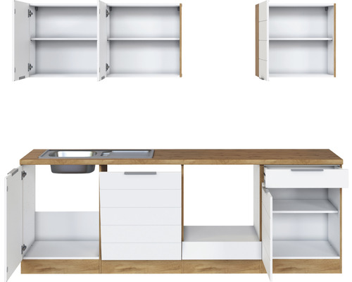 Küchenzeile mit Spüle und Stauraum