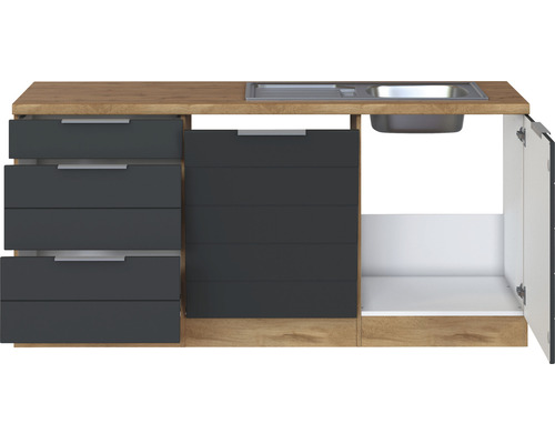 Unterschrank mit Spüle, Schubladen und Tür für die Küche