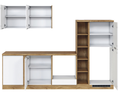 Modernes Küchenmöbel-Set mit offenen und geschlossenen Fächern