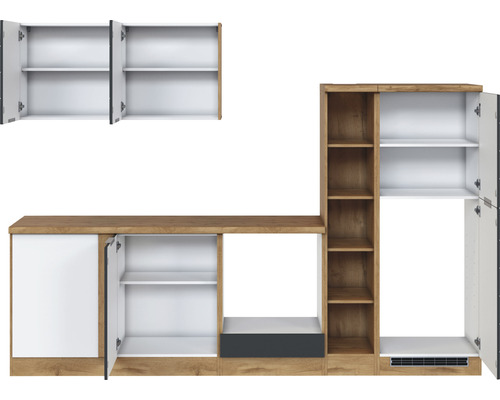 Küchenmöbel mit Schränken und Regalen