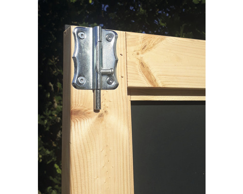 Vue détaillée d''un cadre en bois avec un loquet