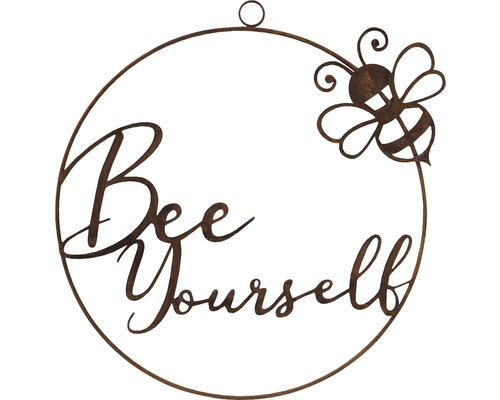 Décoration murale décorative en métal avec l''inscription Sois toi-même et une abeille