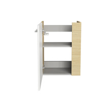 Waschtischunterschrank FACKELMANN Small Bathroom Collection BxHxT 44 x 60 cm x 24,3 cm Frontfarbe weiß hochglanz eiche sand 84652