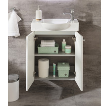 Meuble sous vasque FACKELMANN Small Bathroom Collection lxhxp 52 x 60 cm x 24,3 cm couleur de façade blanc haute brillance 84642