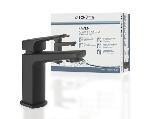 Schütte Raven Waschtischarmatur in Mattschwarz