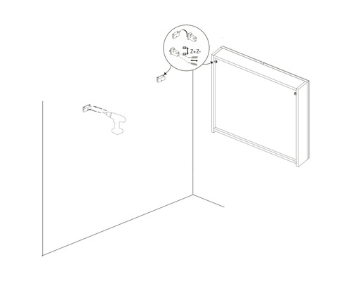 Illustration d''un montage mural d''une armoire