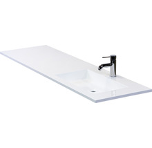 Badmöbel-Set Sanox Loft BxHxT 160,5 x 47 x 45,5 cm Frontfarbe schwarz matt 2-teilig mit Waschtisch Mineralguss Becken rechts
