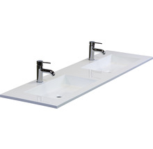 Waschtischplatte mit zwei Becken und Armaturen