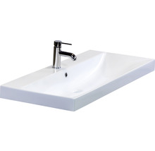 Badmöbel-Set Sanox Loft BxHxT 101 x 52,5 x 46 cm Frontfarbe schwarz matt 2-teilig mit Waschtisch Keramik