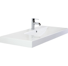 Badmöbel-Set Sanox Loft BxHxT 101 x 52,5 x 46 cm Frontfarbe schwarz matt 2-teilig mit Waschtisch Keramik Becken rechts