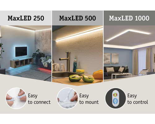 Verschiedene Raumszenen mit MaxLED Stripes