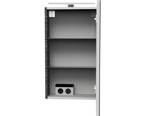 Armoire de toilette ouverte avec étagères pour le rangement de la salle de bain