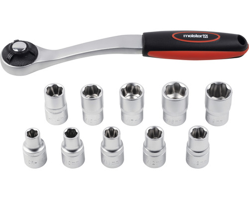 Jeu de clés à douille avec cliquet de la marque Meister