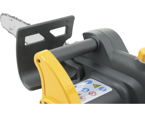 Detailaufnahme einer Kettensäge mit Handschutz