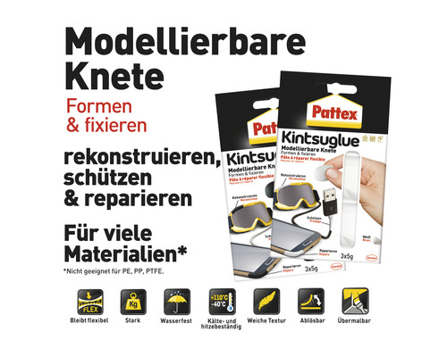 Pattex Kintsuglue formbare Knete zur Reparatur und zum Schutz von Gegenständen