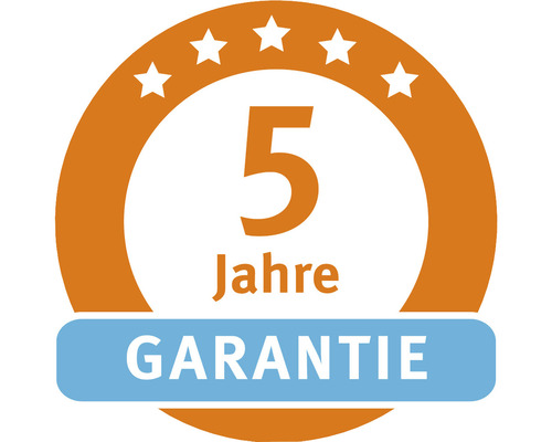 Symbol für fünf Jahre Garantie