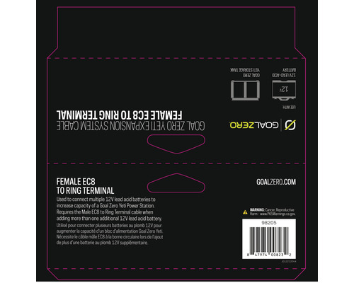 Goal Zero Yeti Erweiterungssystemkabel Female EC8 auf Ring Terminal