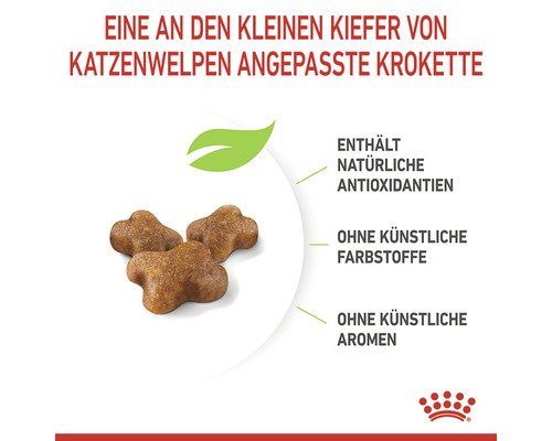 Katzennahrung Kroketten für Katzenwelpen mit natürlichen Antioxidantien, ohne künstliche Farbstoffe und Aromen.