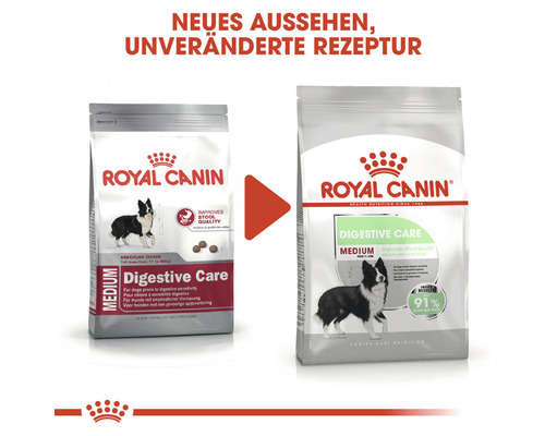 Zwei Packungen Royal Canin Digestive Care Hundefutter für mittelgroße Hunde, neue Aufmachung, unveränderte Rezeptur