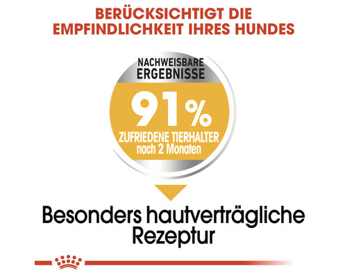 Berücksichtigt die Empfindlichkeit Ihres Hundes, nachweisbare Ergebnisse, 91 Prozent zufriedene Tierhalter nach 2 Monaten, besonders hautverträgliche Rezeptur