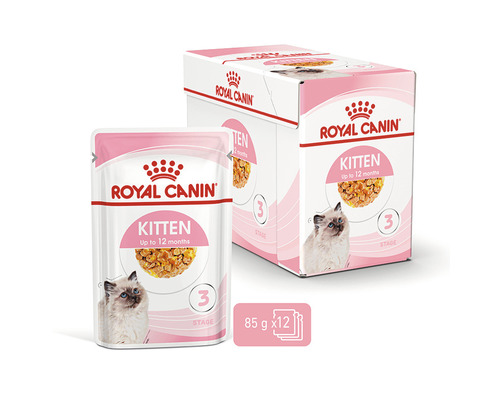 Royal Canin Kitten Katzenfutter, geeignet für Katzen bis zu 12 Monaten, 12er Packung