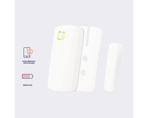 Weißer Tür- und Fensterkontakt für Alarmanlagen